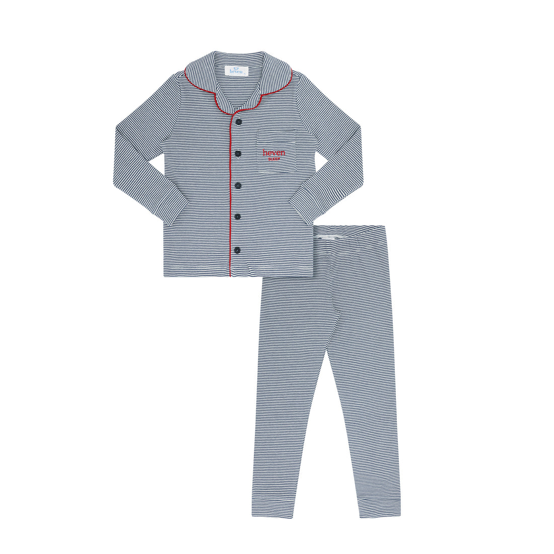 Heven Child Striped Lounge Pajamas - Ivory/Blue