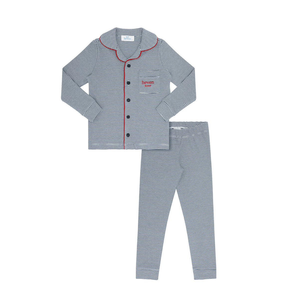 Heven Child Striped Lounge Pajamas - Ivory/Blue