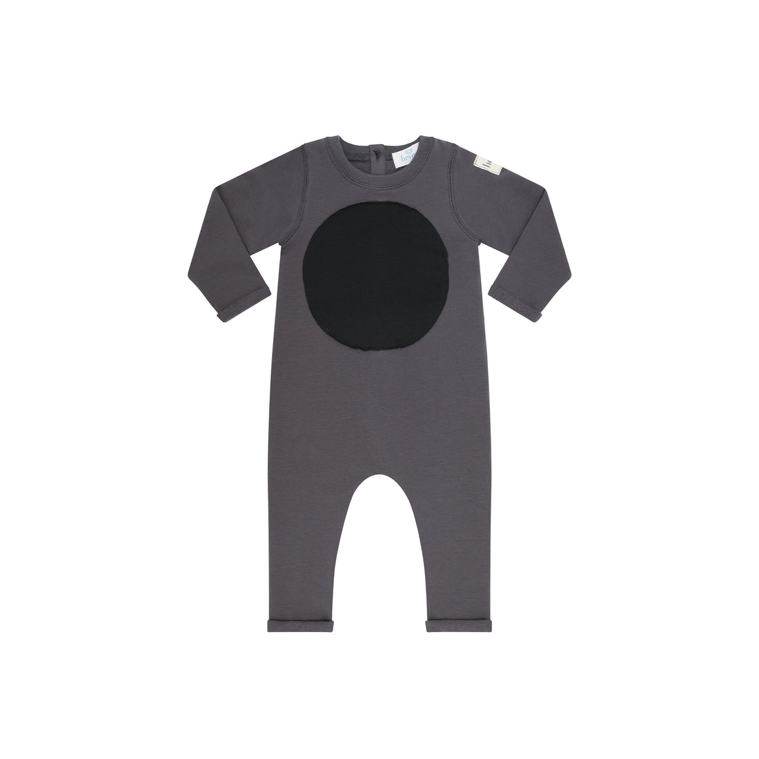 Heven Child Baby Circle Patch Romper - Grey