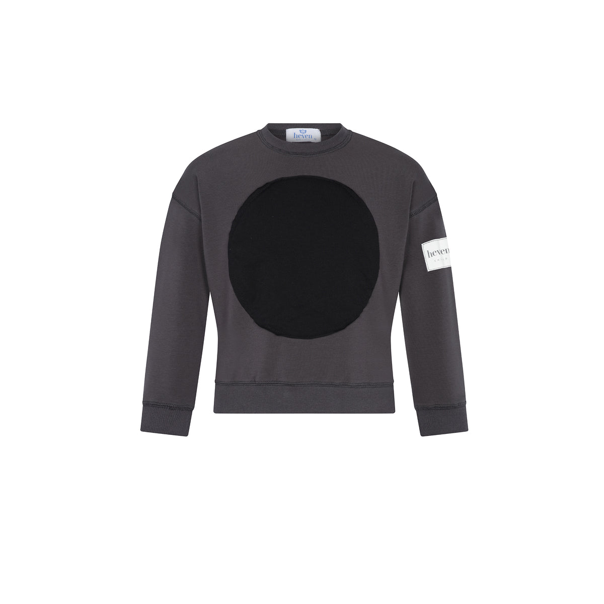 Heven Child Girls Circle Patch Sweatshirt - Grey