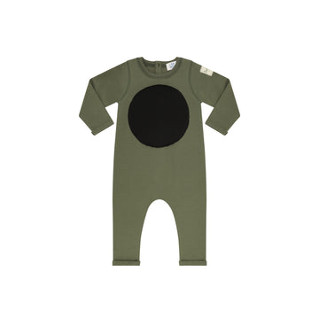 Heven Child Baby Circle Patch Romper - Green