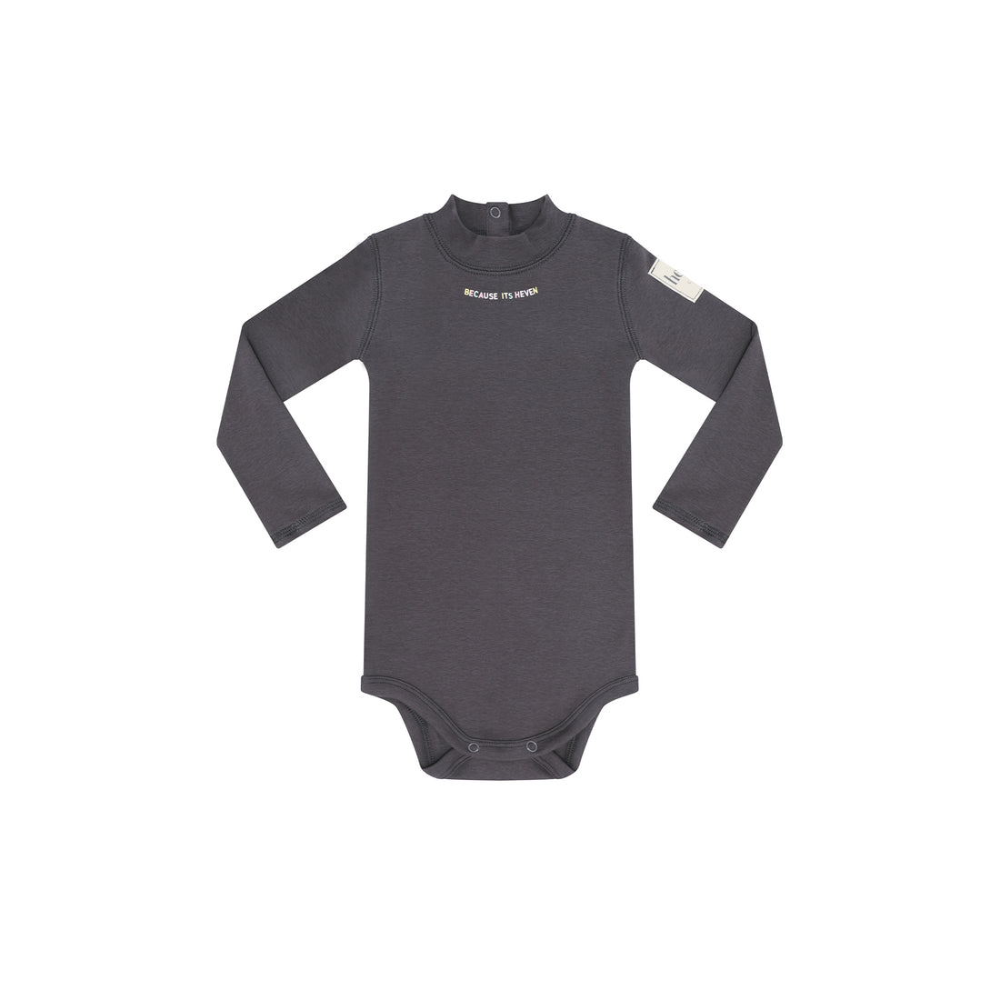 Heven Child Because It’s Heven Turtleneck Onesie - Grey