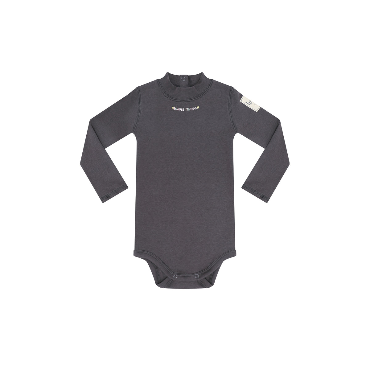 Heven Child Because It’s Heven Turtleneck Onesie - Grey