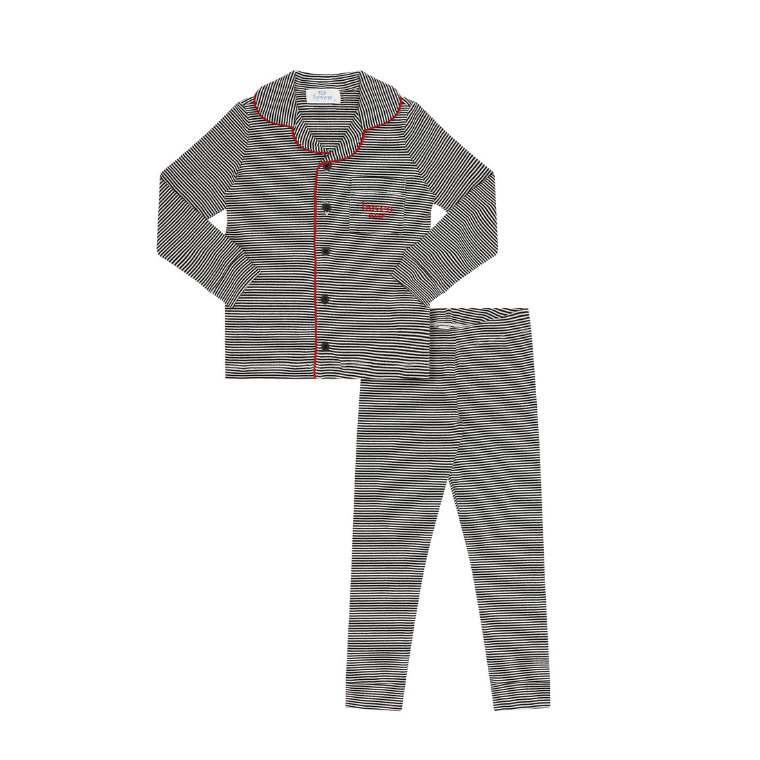 Heven Child Striped Lounge Pajamas - Ivory/Black