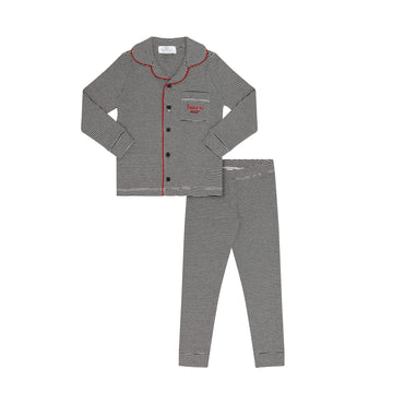 Heven Child Striped Lounge Pajamas - Ivory/Black