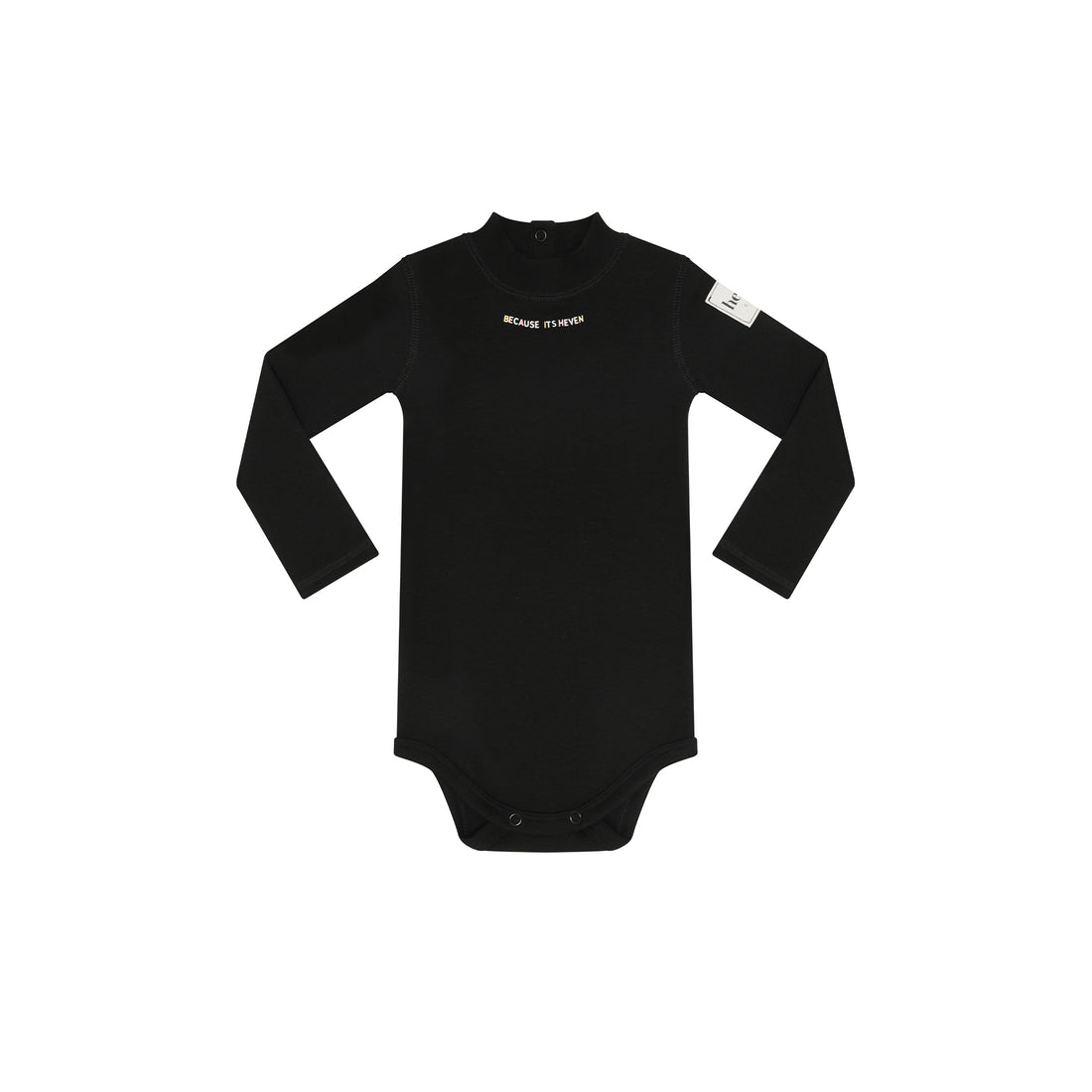 Heven Child Because It’s Heven Turtleneck Onesie - Black