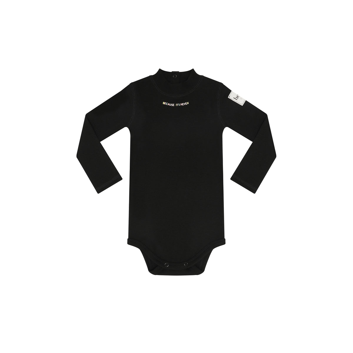 Heven Child Because It’s Heven Turtleneck Onesie - Black