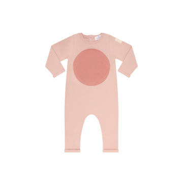 Heven Child Baby Circle Patch Romper - Pink