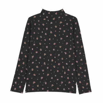Analogy by Lil Legs Black Print Wardrobe Staples Printed Mockneck