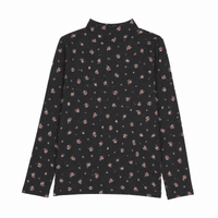 Analogy by Lil Legs Black Print Wardrobe Staples Printed Mockneck