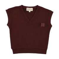Farren And Me Washed Burgundy French Terry Vest (Faw25-10)