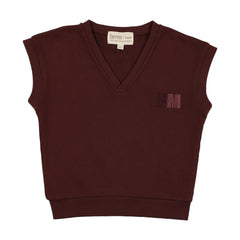 Farren And Me Washed Burgundy French Terry Vest (Faw25-10)