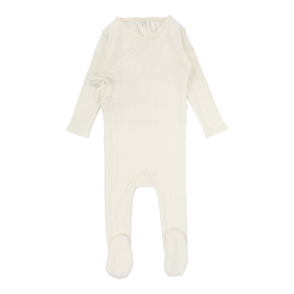 Lilette By Lil Legs Fine Pointelle Footie Cream