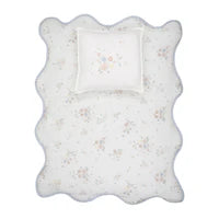 Peluche Gingham Blue Floral Filled Bamboo + Pillow Case And Pillow