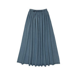 Analogie By Lil Legs Denim Drawstring Maxi - Mid Blue Wash