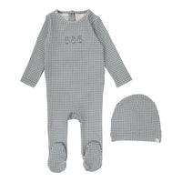 Lilette By Lil Legs Gingham Bunny Footie Set Blue