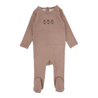 Lilette By Lil Legs Gingham Bunny Footie Plum