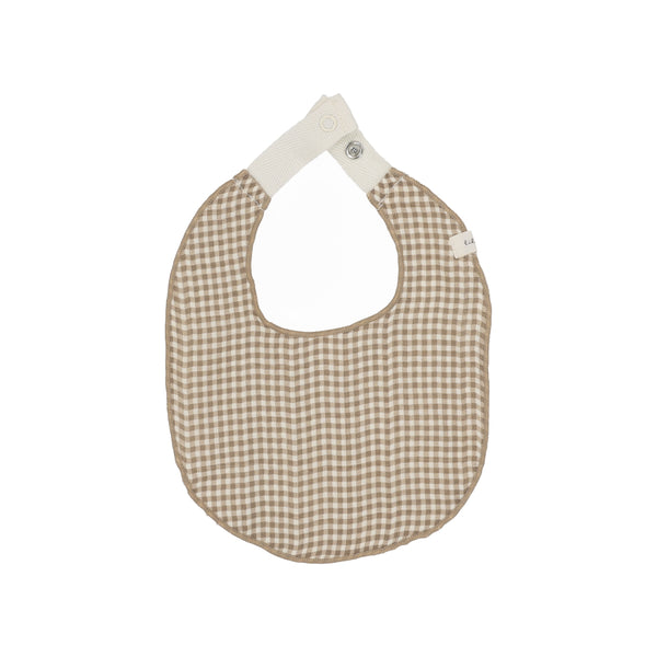 Lilette By Lil Legs Lilette Bib Gingham Oatmeal