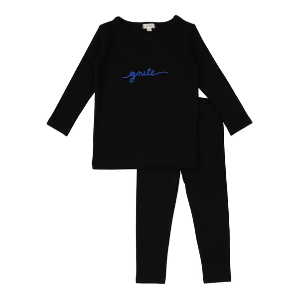 Lil Legs Gnite Lounge Set Black/Blue