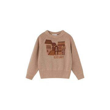 Coco Blanc Graphic Sweater - Tan CB4003