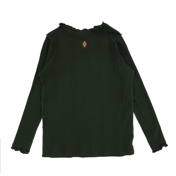 Lil Legs Ribbed Funnel Neck Grn/Em