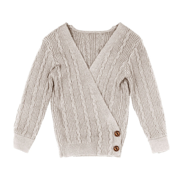 Noma Light Grey Wrap Textured Sweater (NKN208)