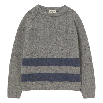 Little Cozmo Grey Blue-Tweed Tricot Sweater