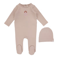 Lilette By Lil Legs Handdrawn Footie Set Pink