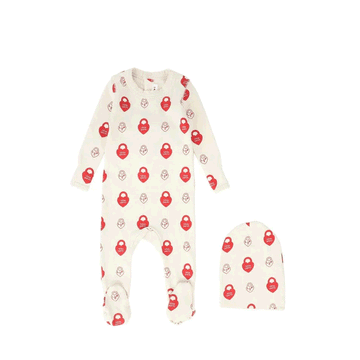 Little Parni Red LP Signature Footie (PJ101)