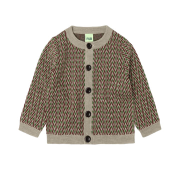 Fub Baby Oat Melange Baby Herringbone Cardigan (6425 AW)