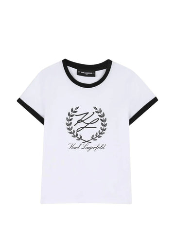 Karl Lagerfeld Kids White T-shirt with front logo