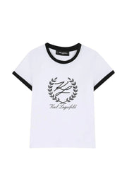Karl Lagerfeld Kids White T-shirt with front logo