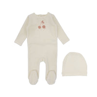 Lilette By Lil Legs Cherry Graphic Footie Set Ivory/Pink