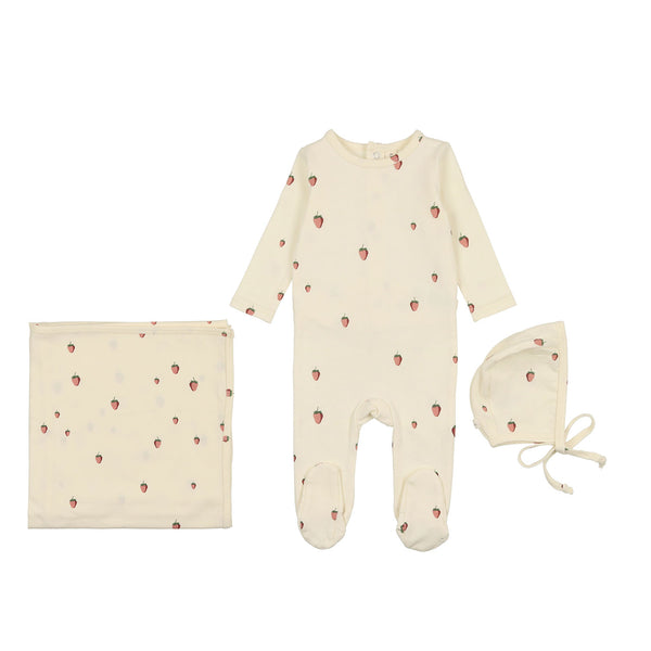 Lilette By Lil Legs Printed Fruit Layette Set Ivory/Red