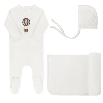 Aurora Ivory/Blue Take Me Home Set Cotton French Terry Hot Air Balloon Collection