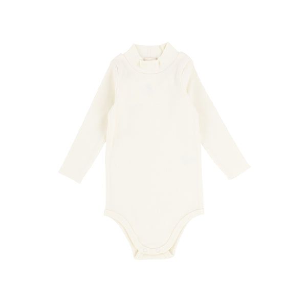 Lil Legs Ribbed Mock Neck Onesie Ivory