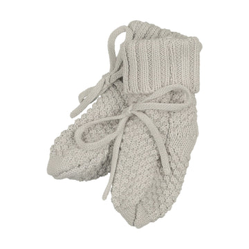 Mema Knits - Waffle Knit Booties - Ice Blue