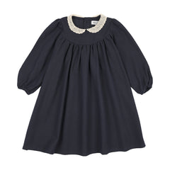 Kin And Kin Navy Lace Collar Shabbos Dress (K300)