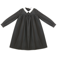 Little Parni Black Collar Taffeta Dress  (K453)