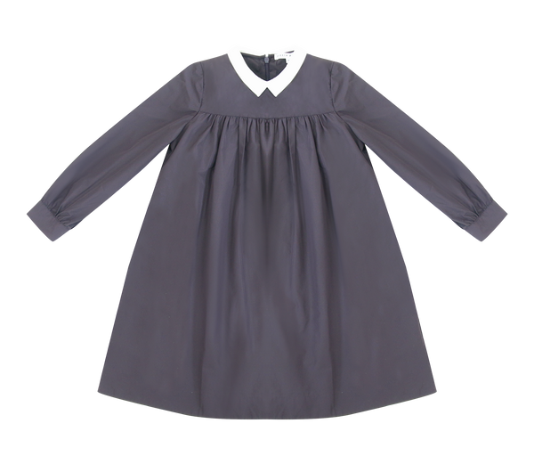 Little Parni Plum Collar Taffeta Dress  (K453)