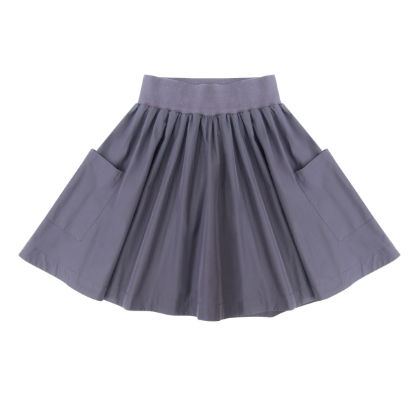 Little Parni Plum Girls Taffeta Skirt  (K455)