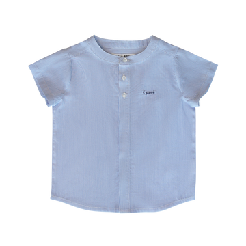 Little Parni Navy Blue Boys Striped Shirt (K651 NVY)- WRINKLE FREE FABRIC