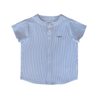Little Parni Navy Blue Boys Striped Shirt (K651 NVY)- WRINKLE FREE FABRIC