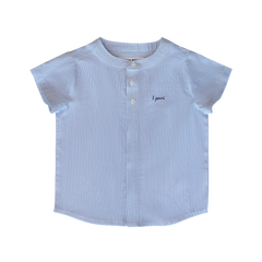 Little Parni Navy Blue Boys Striped Shirt (K651 NVY)- WRINKLE FREE FABRIC