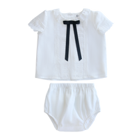 Little Parni White Evening Bow Toddler Set (K672)