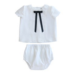 Little Parni White Evening Bow Toddler Set (K672)