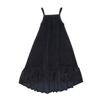 Kin + Kin Black Tiered Velour Jumper (K124)