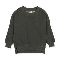 Kin + Kin Heathered Grey Tonal Sweatshirt W Applique