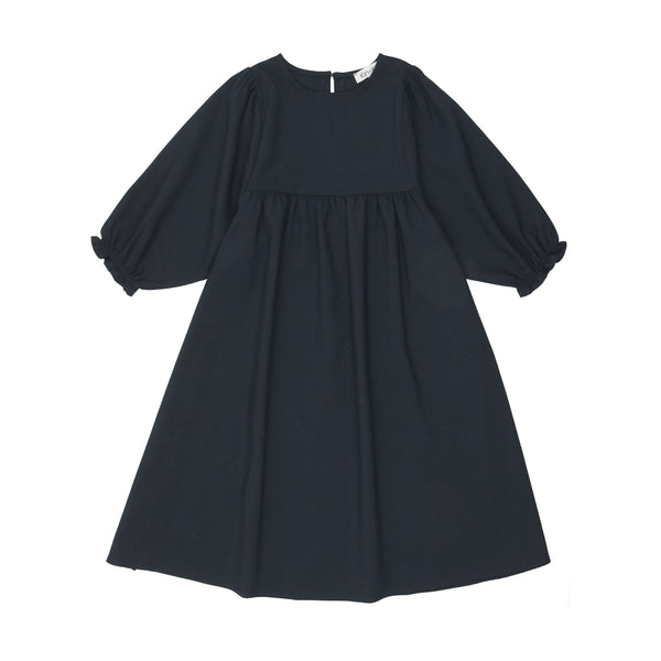 Kin + Kin Navy Gathered Dress + Knit Bib Vest (K112)