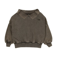 Kin + Kin Taupe Washed Polo Sweatshirt